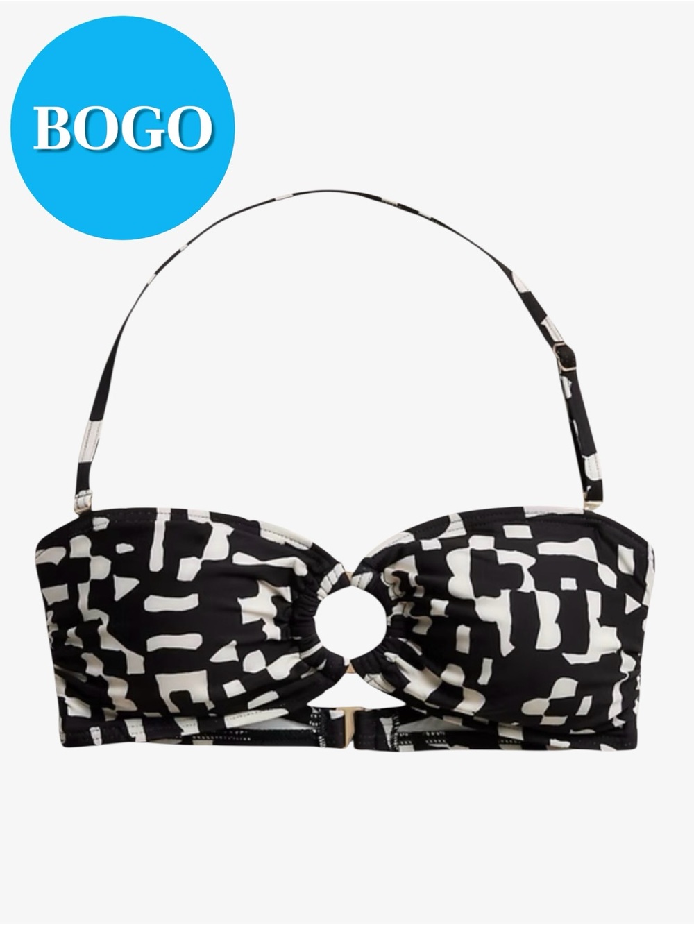 🌴 🆕 Banana Republic Factory Black and White Bikini Top. Size L.  NWOT